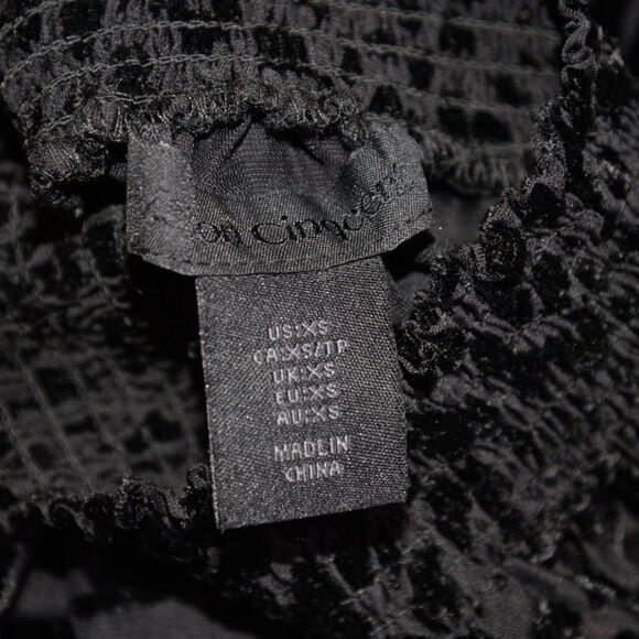 Maison Cinqcent Black Velvet Leopard Print Mock Neck Blouse Sz XS - Picture 3 of 8